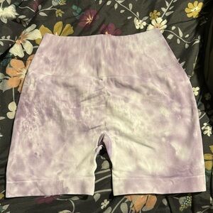 Fitness Fashioness Purple Tie Dye Shorts Size S